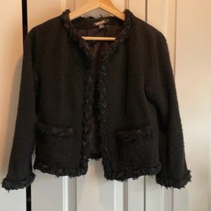 DKNY Wool Blend Boucle Cropped Jacket